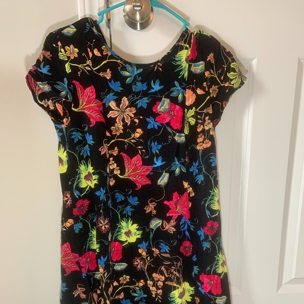 Black Floral Design Dress